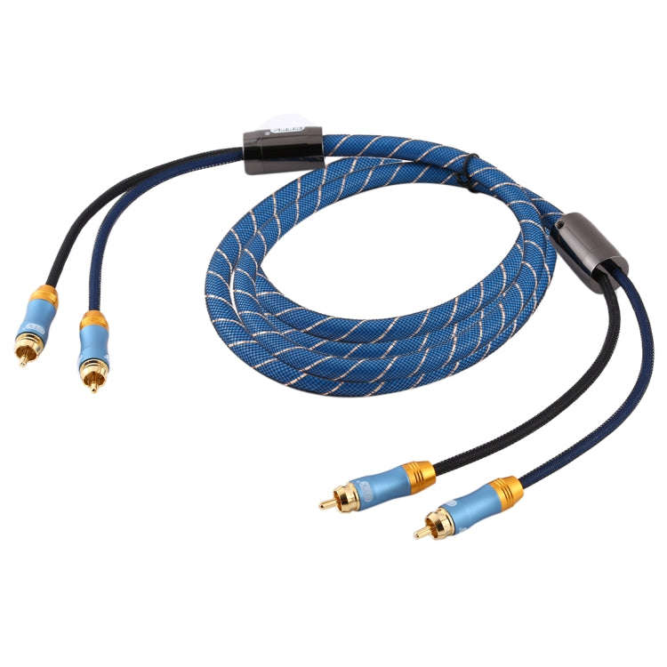 EMK 2 x RCA Male to 2 x RCA Male Gold Plated Connector Nylon Braid Coaxial Audio Cable for TV / A...