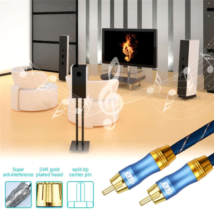 EMK 2 x RCA Male to 2 x RCA Male Gold Plated Connector Nylon Braid Coaxial Audio Cable for TV / A...