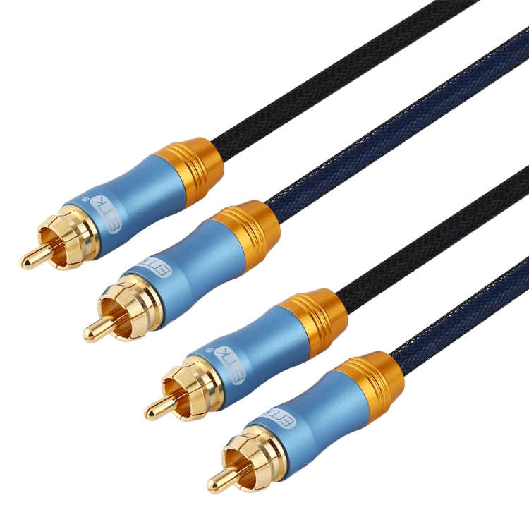 EMK 2 x RCA Male to 2 x RCA Male Gold Plated Connector Nylon Braid Coaxial Audio Cable for TV / A...