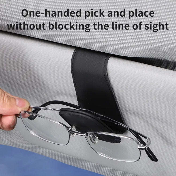 Car Sun Visor Glasses Holder Multifunctional Card Clip Storage Rack(Blue)