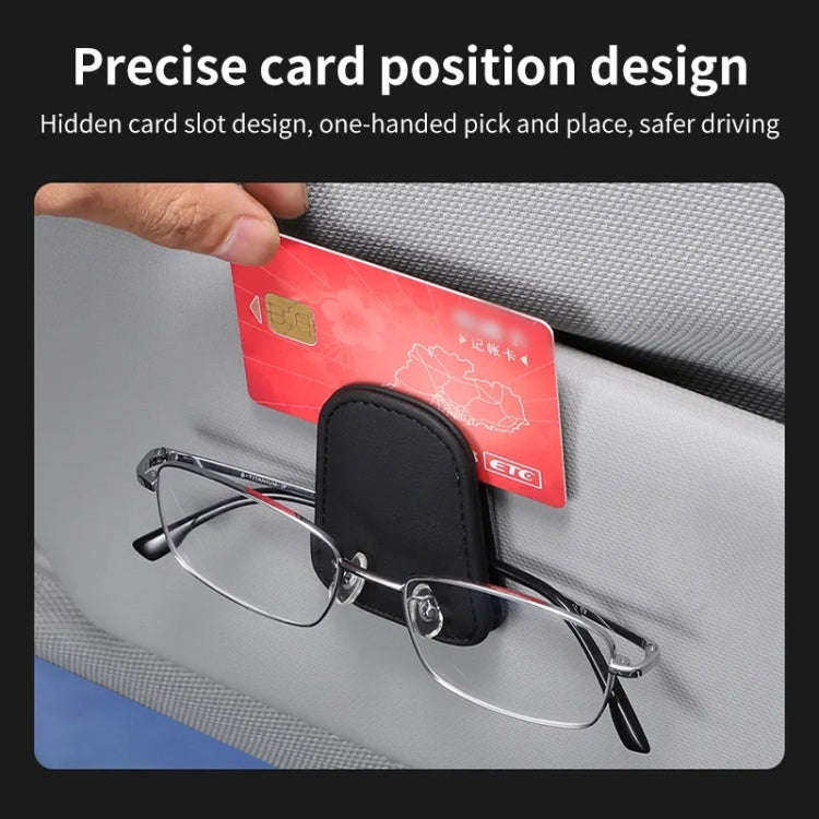 Car Sun Visor Glasses Holder Multifunctional Card Clip Storage Rack(Blue)