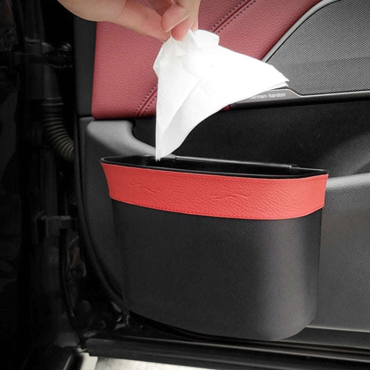Car Trash Can Car Hanging Sundries Storage Box(Red)