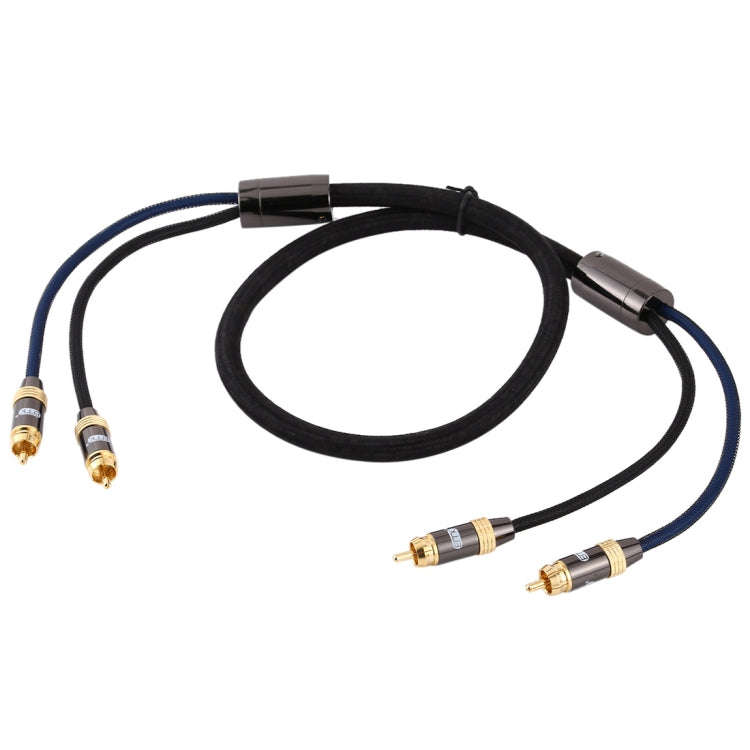 EMK 2 x RCA Male to 2 x RCA Male Gold Plated Connector Nylon Braid Coaxial Audio Cable for TV / A...