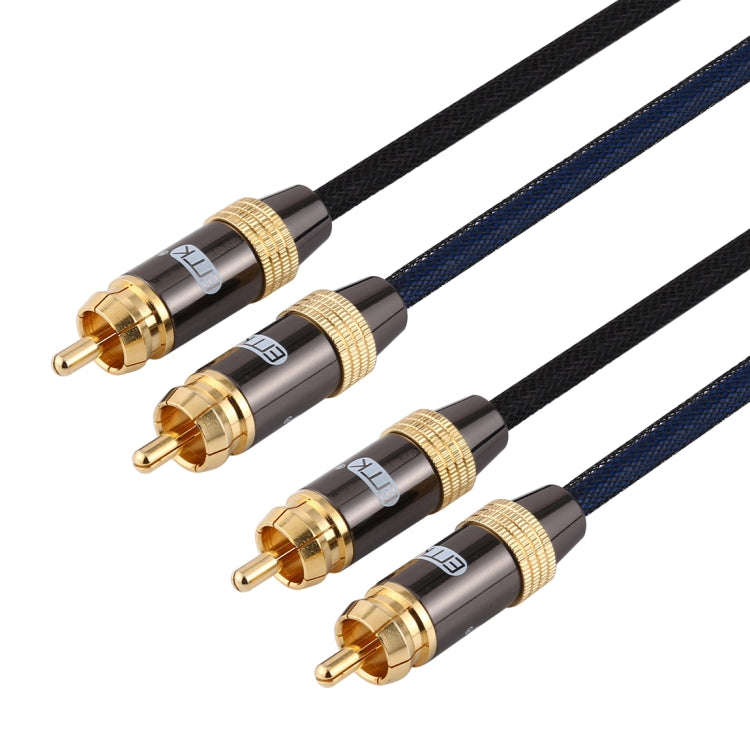 EMK 2 x RCA Male to 2 x RCA Male Gold Plated Connector Nylon Braid Coaxial Audio Cable for TV / A...