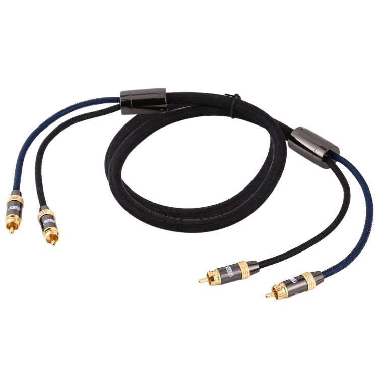 EMK 2 x RCA Male to 2 x RCA Male Gold Plated Connector Nylon Braid Coaxial Audio Cable for TV / A...