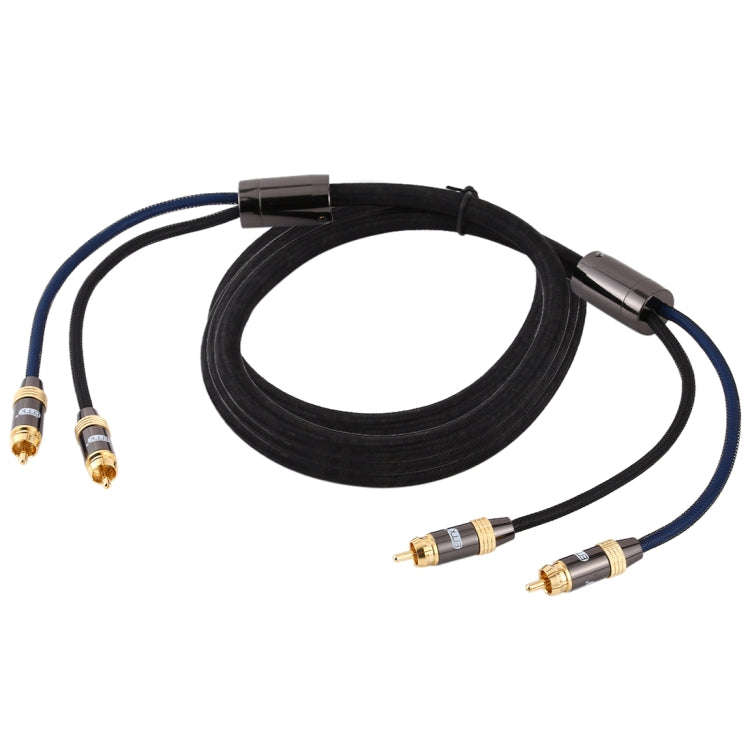 EMK 2 x RCA Male to 2 x RCA Male Gold Plated Connector Nylon Braid Coaxial Audio Cable for TV / A...