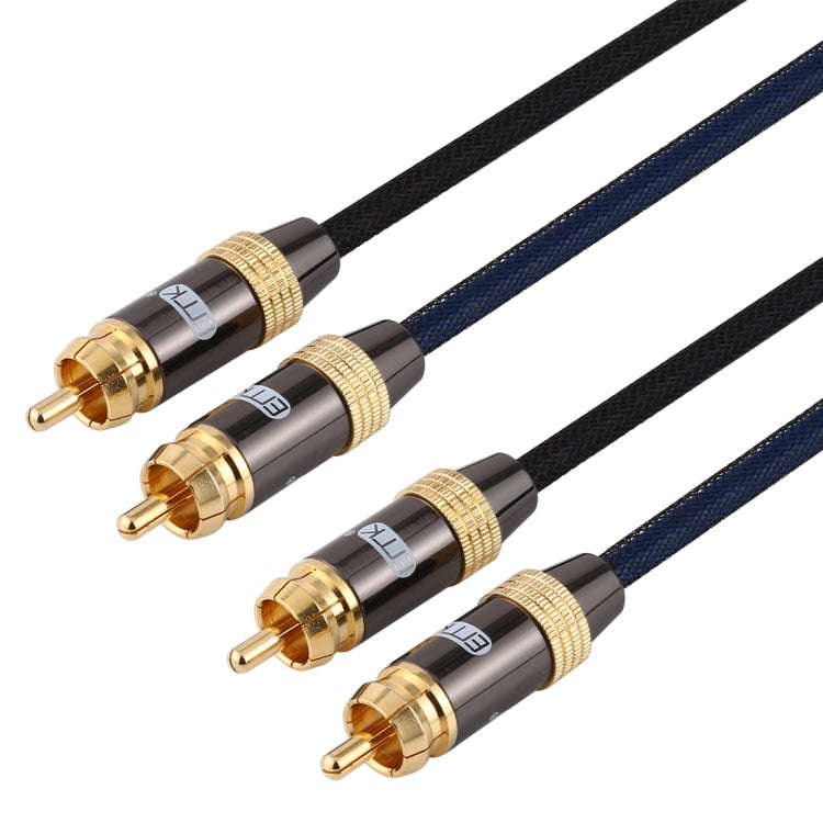 EMK 2 x RCA Male to 2 x RCA Male Gold Plated Connector Nylon Braid Coaxial Audio Cable for TV / A...