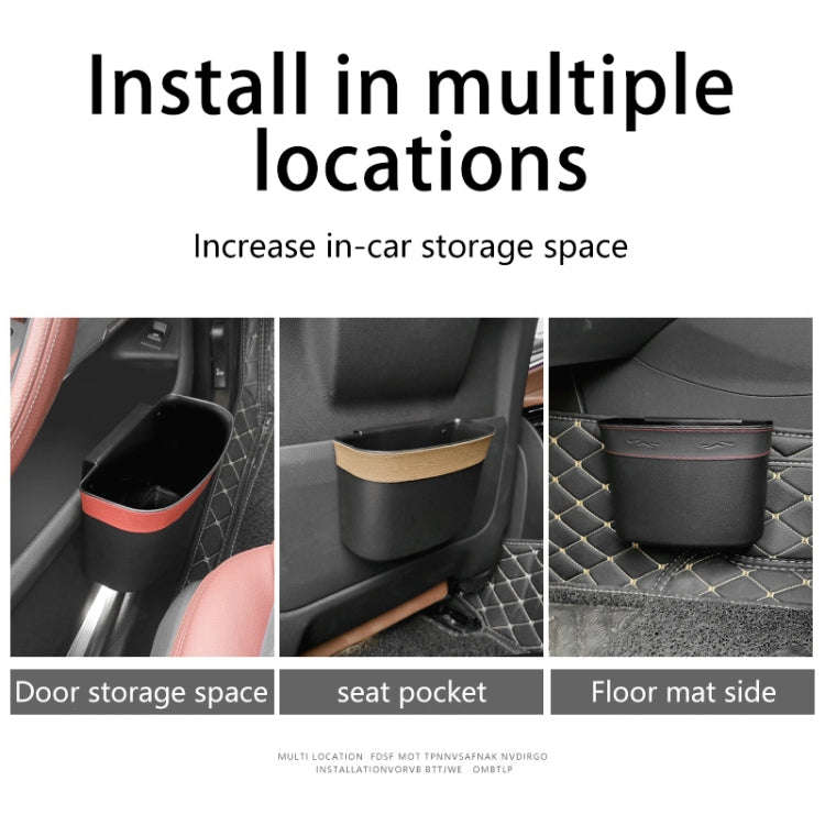 Car Trash Can Car Hanging Sundries Storage Box(Red)