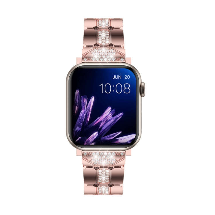 Diamond Metal Watch Band For Apple Watch Ultra 2 49mm(Pink)