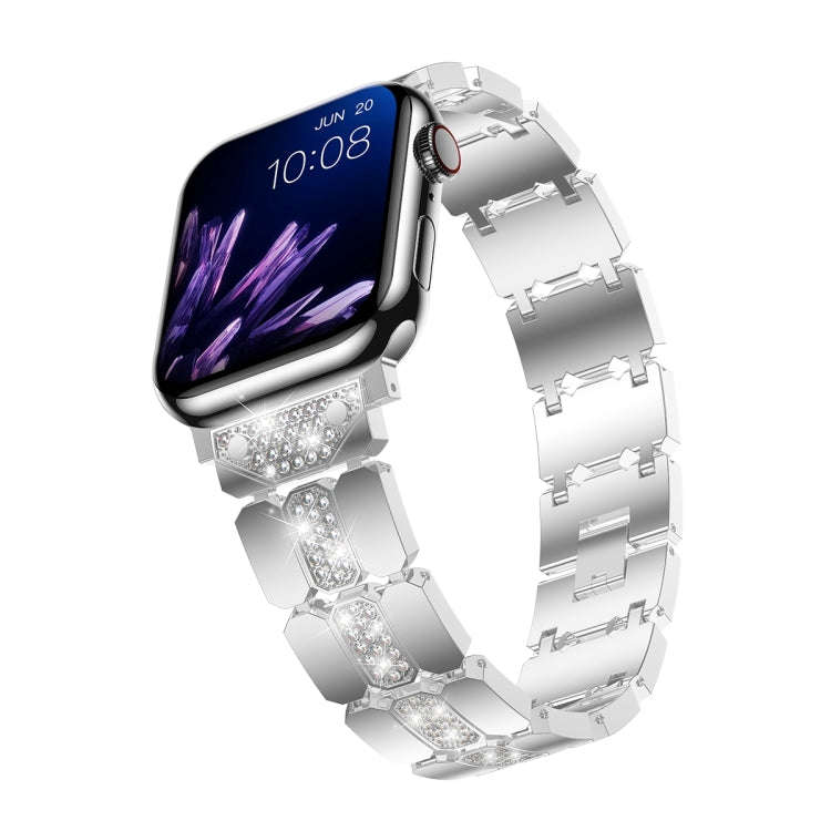 Diamond Metal Watch Band For Apple Watch Ultra 2 49mm(Silver)