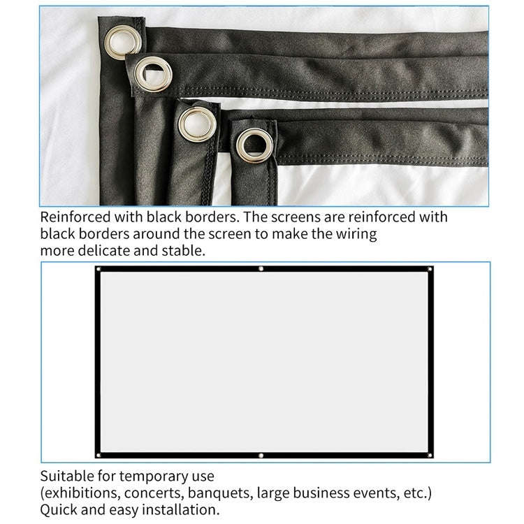 Simple Folding Thin Polyester Projector Film Curtain, Size:150 inch 4:3