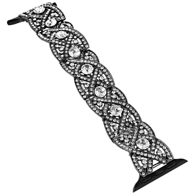 Diamonds Twist Metal Watch Band For Apple Watch SE 2023 44mm(Black)