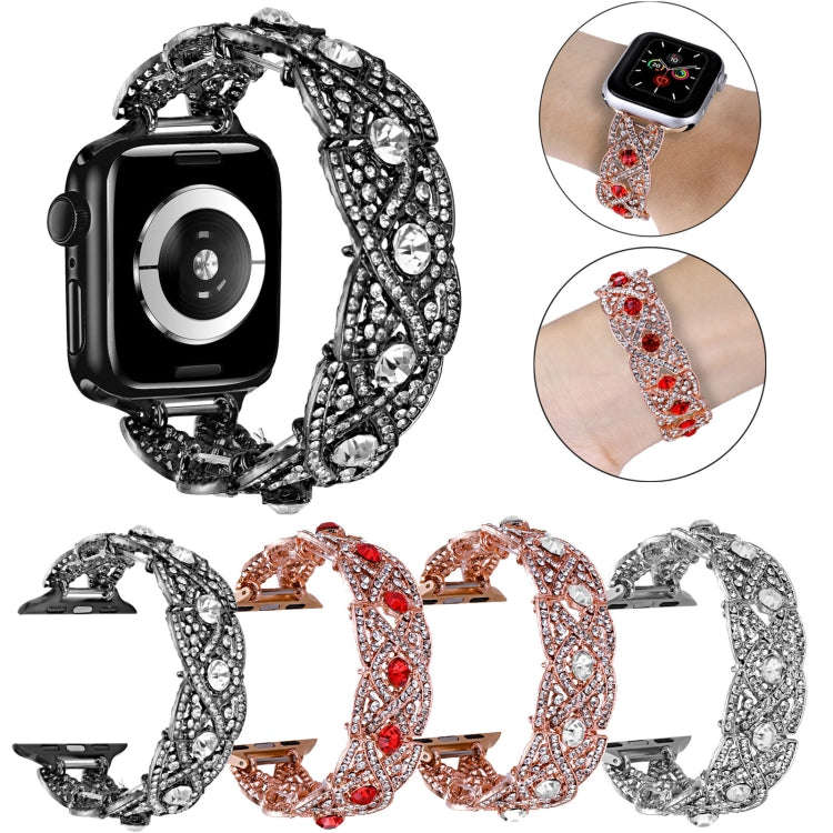 Diamonds Twist Metal Watch Band For Apple Watch SE 2023 44mm(Silver)