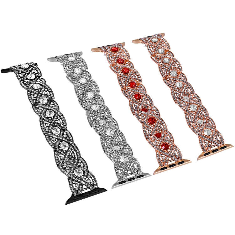 Diamonds Twist Metal Watch Band For Apple Watch SE 2023 44mm(Silver)