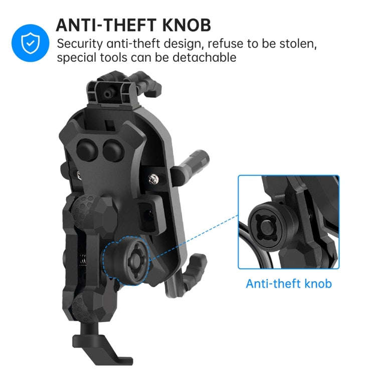 WUPP CS-1848A1 Motorcycle Shock Absorption Riding Phone Holder, Style:Rearview Mirror Type