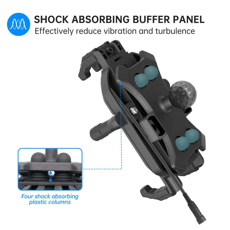 WUPP CS-1848B2 15W Motorcycle Wireless Fast Charging Phone Navigation Holder, Style:Handlebars