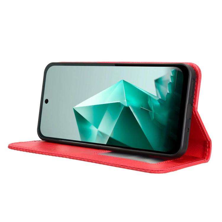 For Infinix Note 50x 5G Magnetic Buckle Retro Texture Leather Phone Case(Red)