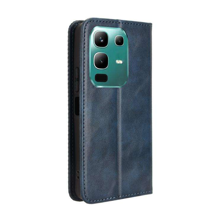 For Infinix Note 50x 5G Magnetic Buckle Retro Texture Leather Phone Case(Blue)