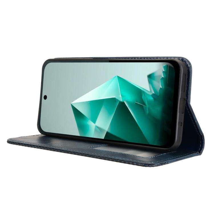 For Infinix Note 50x 5G Magnetic Buckle Retro Texture Leather Phone Case(Blue)