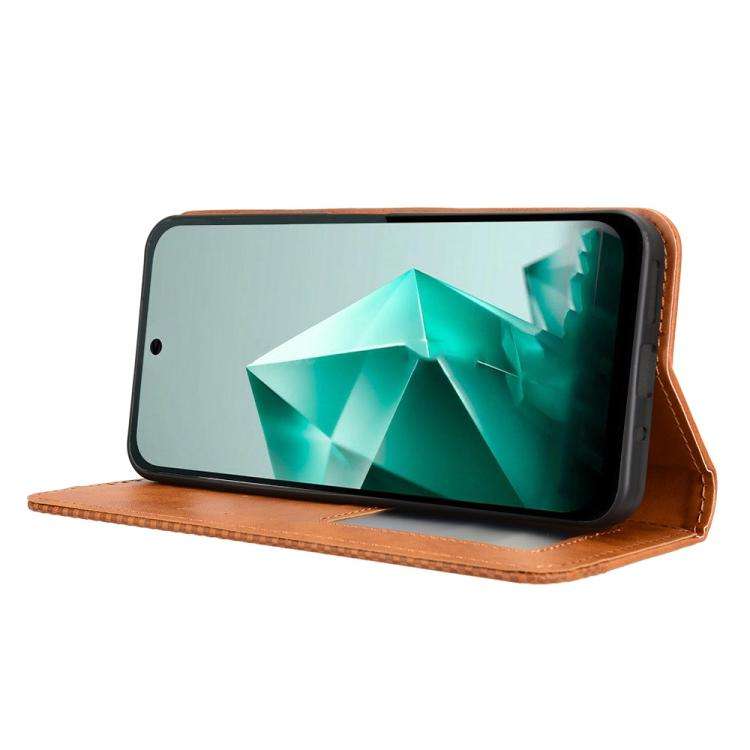For Infinix Note 50x 5G Magnetic Buckle Retro Texture Leather Phone Case(Brown)