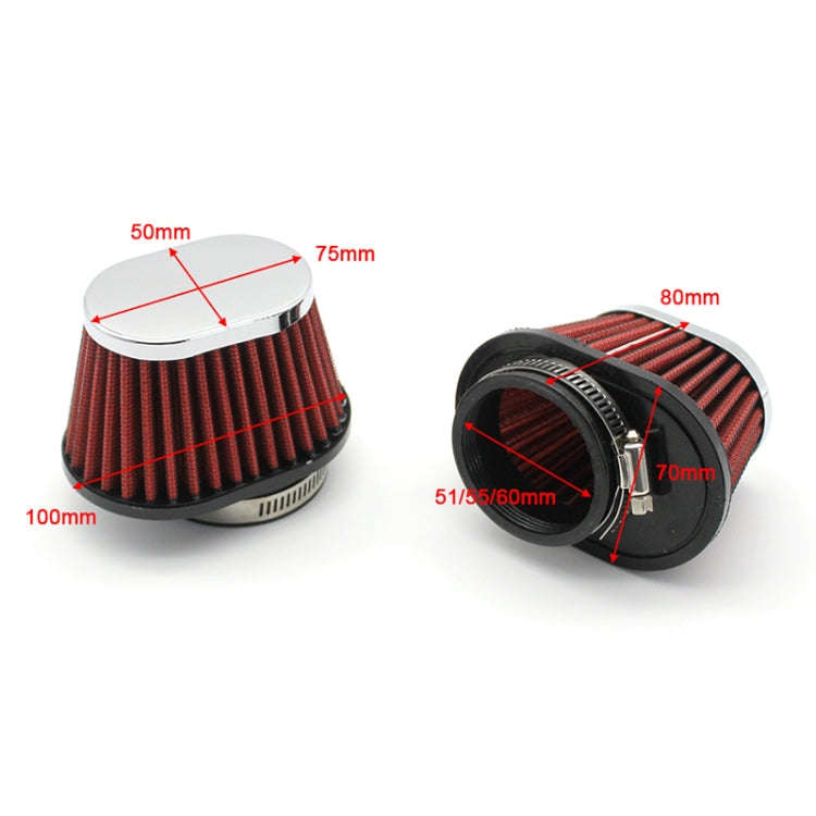 60mm XH-UN073 Mushroom Head Style Car Modified Air Filter Motorcycle Exhaust Filter(Red)