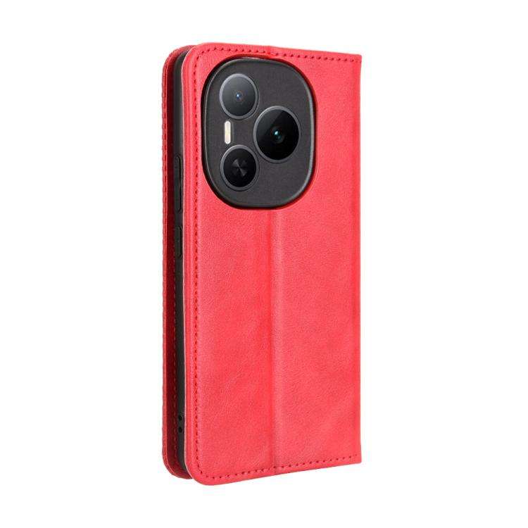For Honor Power 5G Magnetic Buckle Retro Texture Leather Phone Case(Red)