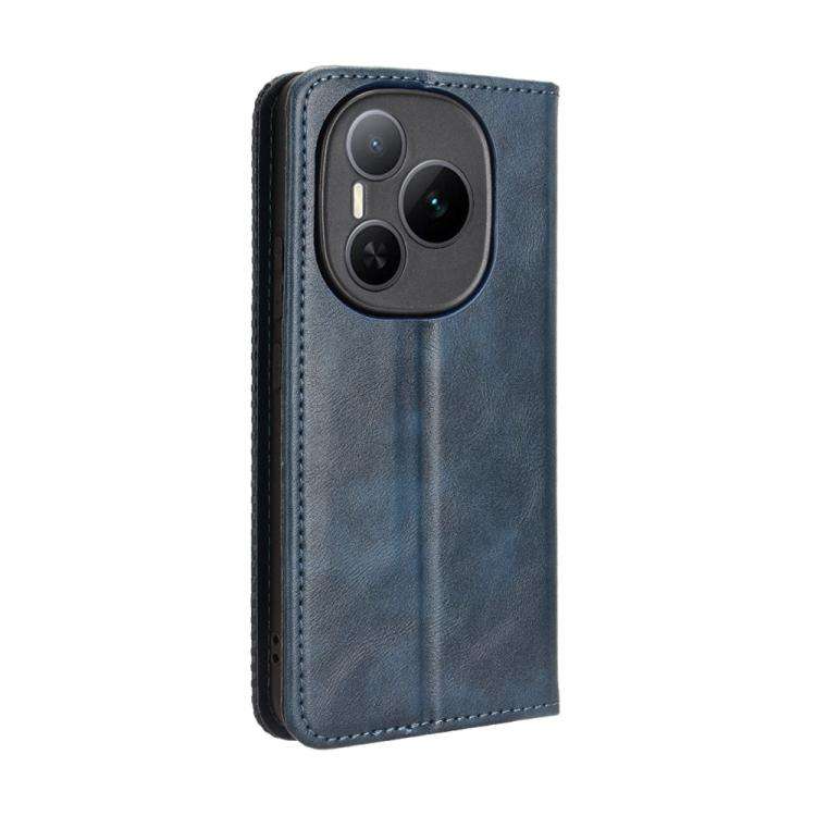 For Honor Power 5G Magnetic Buckle Retro Texture Leather Phone Case(Blue)