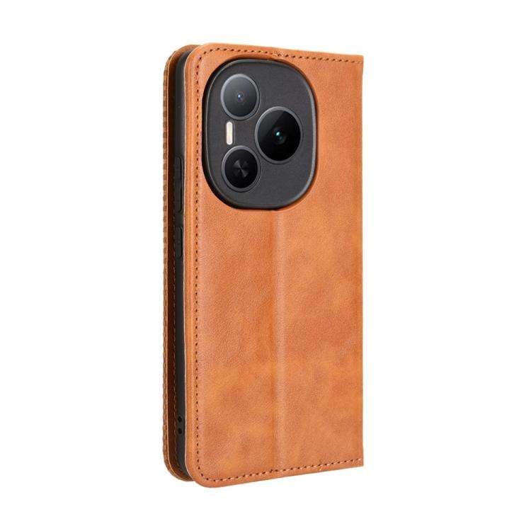 For Honor Power 5G Magnetic Buckle Retro Texture Leather Phone Case(Brown)