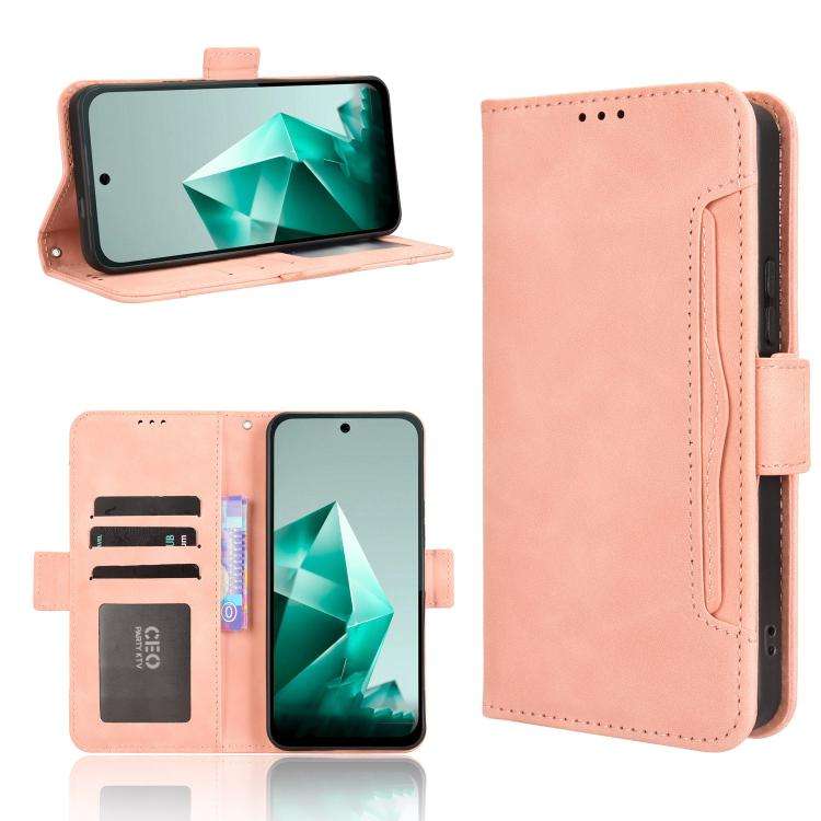 For Infinix Note 50x 5G Skin Feel Calf Texture Card Slots Leather Phone Case(Pink)
