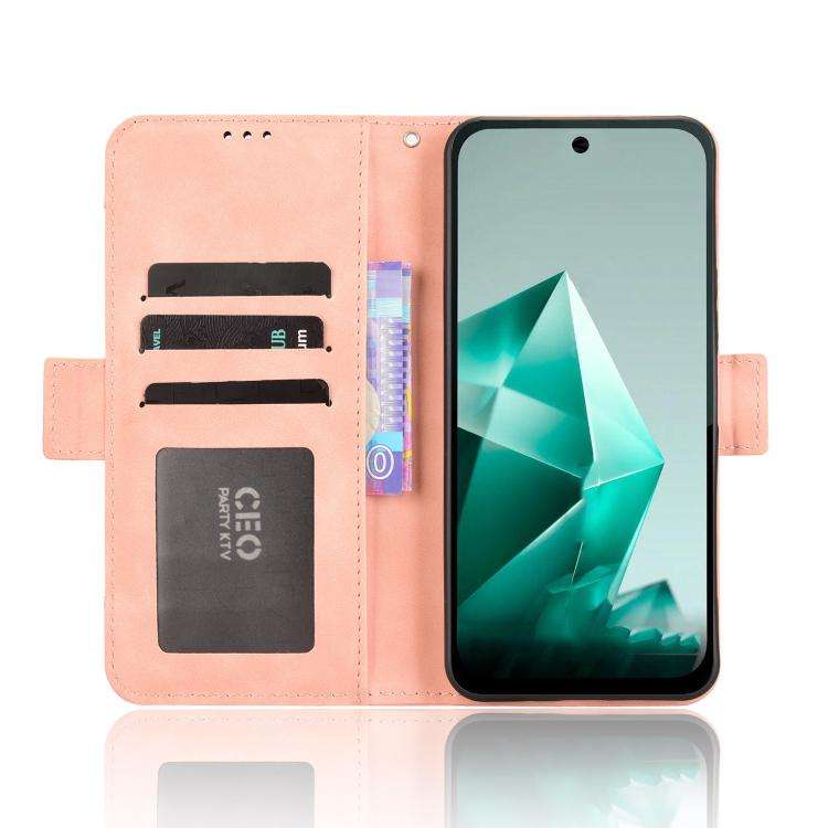For Infinix Note 50x 5G Skin Feel Calf Texture Card Slots Leather Phone Case(Pink)