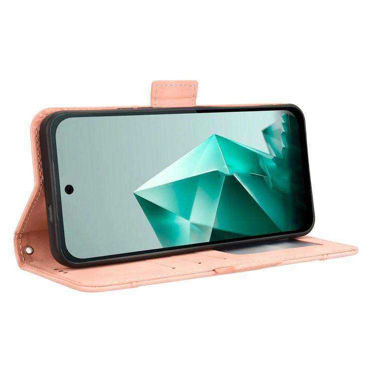 For Infinix Note 50x 5G Skin Feel Calf Texture Card Slots Leather Phone Case(Pink)