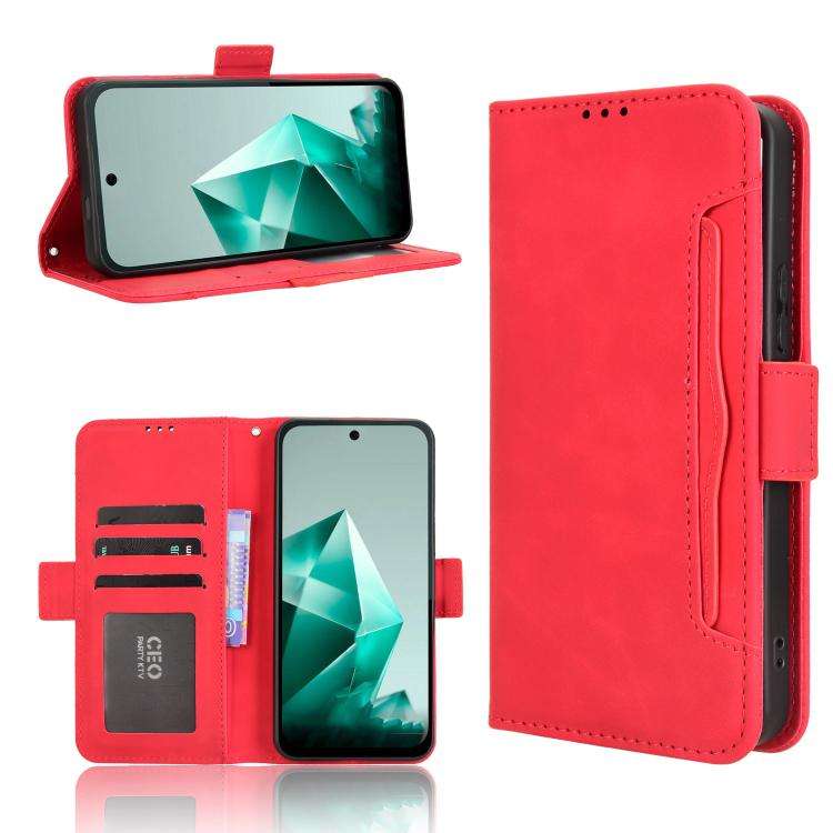 For Infinix Note 50x 5G Skin Feel Calf Texture Card Slots Leather Phone Case(Red)