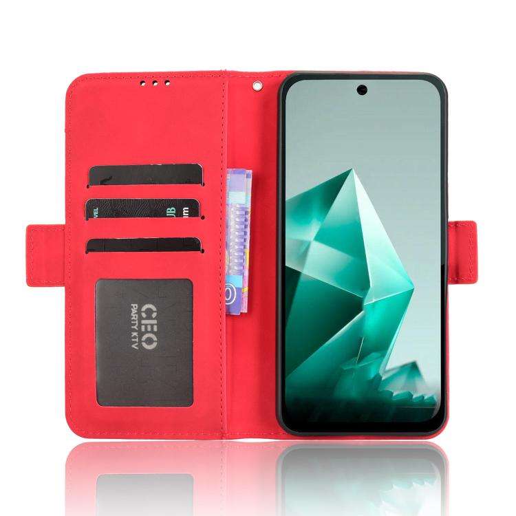 For Infinix Note 50x 5G Skin Feel Calf Texture Card Slots Leather Phone Case(Red)