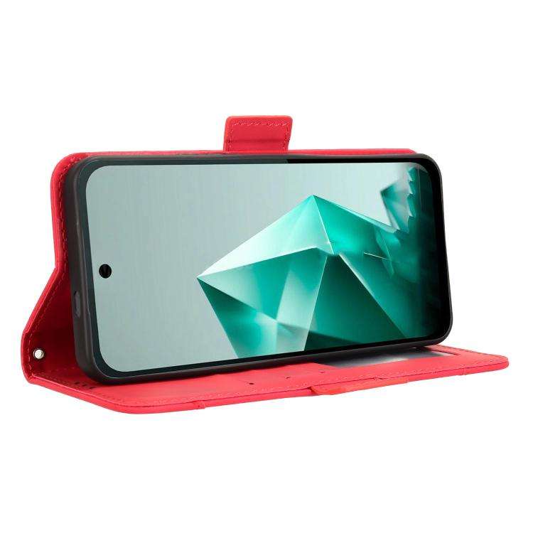 For Infinix Note 50x 5G Skin Feel Calf Texture Card Slots Leather Phone Case(Red)