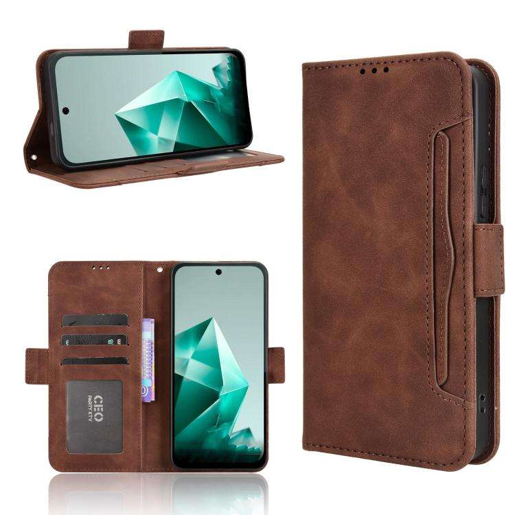 For Infinix Note 50x 5G Skin Feel Calf Texture Card Slots Leather Phone Case(Brown)