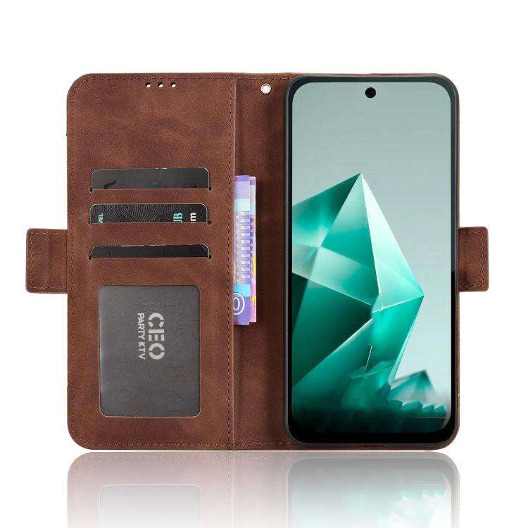 For Infinix Note 50x 5G Skin Feel Calf Texture Card Slots Leather Phone Case(Brown)