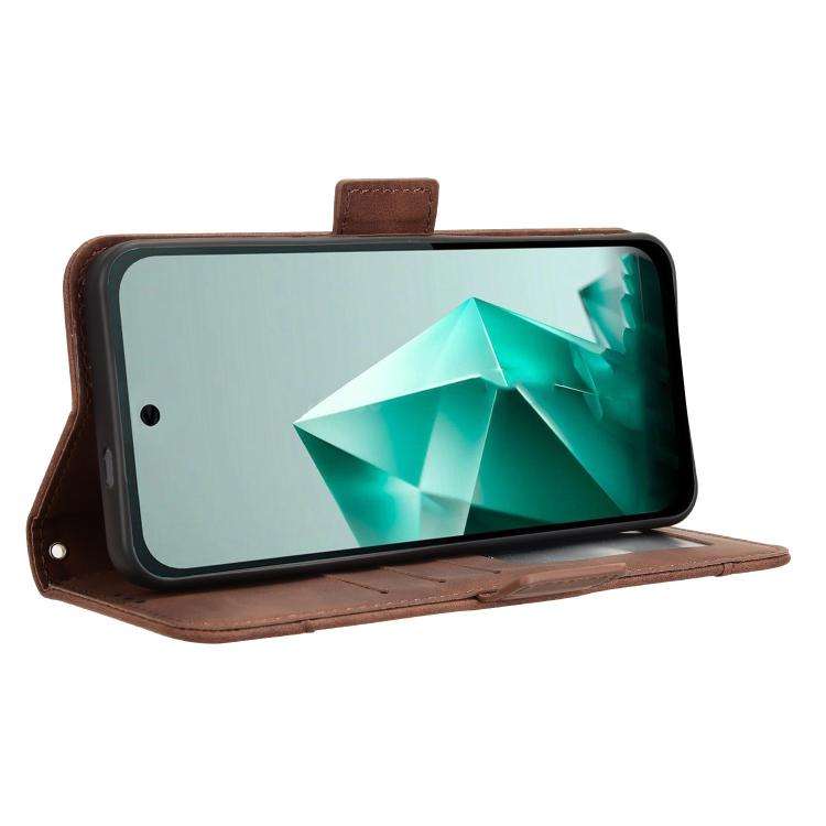 For Infinix Note 50x 5G Skin Feel Calf Texture Card Slots Leather Phone Case(Brown)
