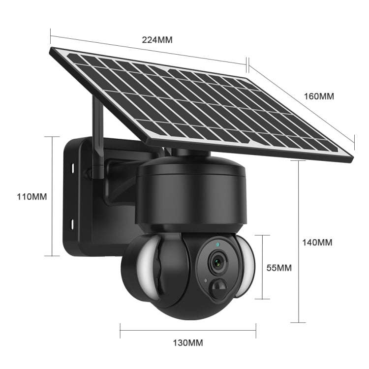 SHIWOJIA IP66 Waterproof 4G 3MP Solar Dome IP Camera, Two-way Audio & PIR Motion Detection & Nigh...