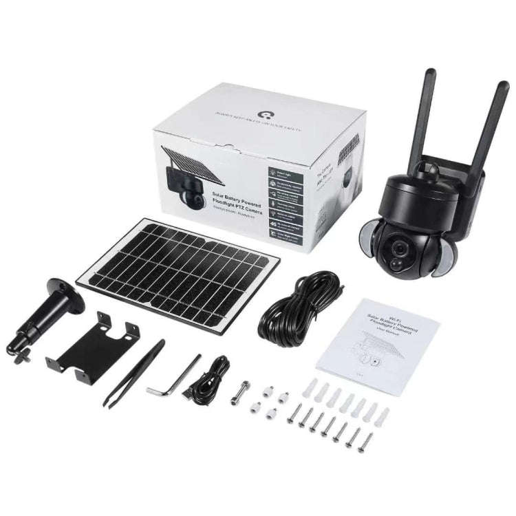 SHIWOJIA IP66 Waterproof 4G 3MP Solar Dome IP Camera, Two-way Audio & PIR Motion Detection & Nigh...