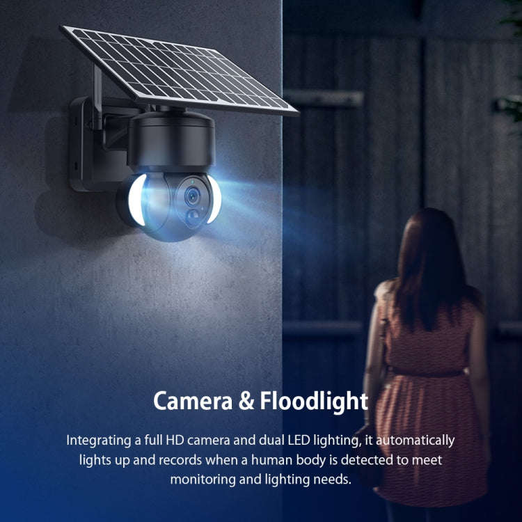SHIWOJIA IP66 Waterproof 4G 3MP Solar Dome IP Camera, Two-way Audio & PIR Motion Detection & Nigh...