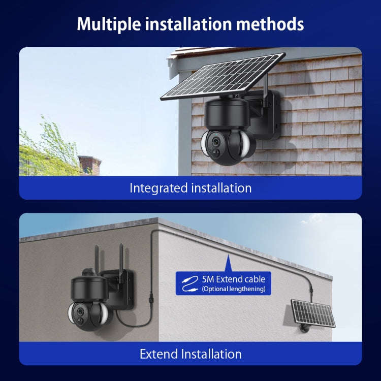 SHIWOJIA IP66 Waterproof 4G 3MP Solar Dome IP Camera, Two-way Audio & PIR Motion Detection & Nigh...