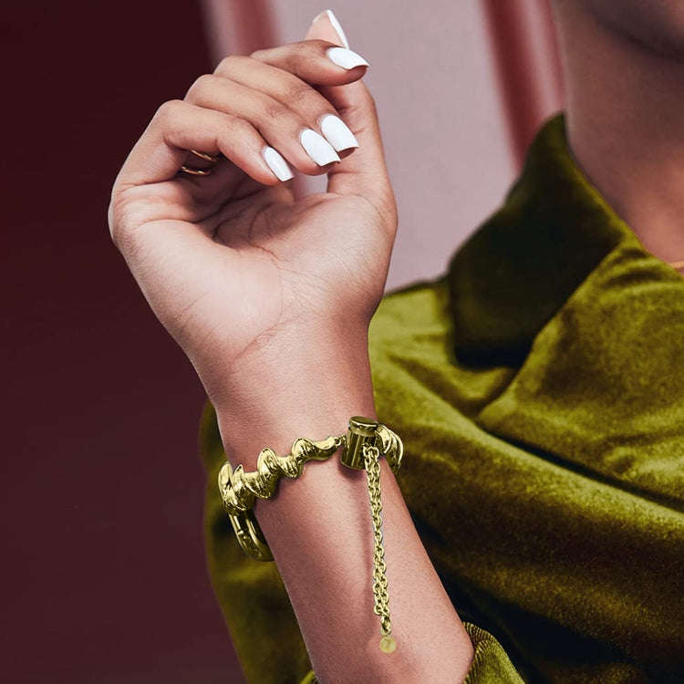 Ribbon Wave Metal Watch Band For Apple Watch 9 45mm(Gold)
