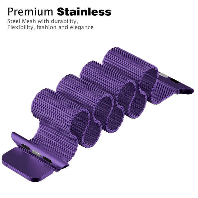 For Apple Watch Series 9&8&7 41mm / 6 & SE & 5 & 4 40mm / 3 & 2 & 1 38mm Milanese Loop Magnetic S...