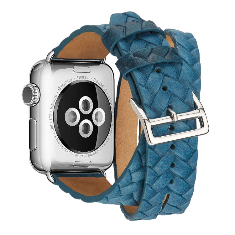 For Apple Watch Series 7 45mm / 6 & SE & 5 & 4 44mm / 3 & 2 & 1 42mm Top-grain Leather Embossed C...