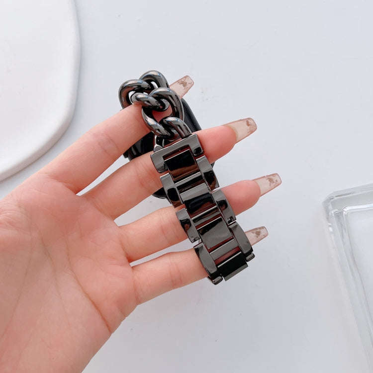 Big Denim Chain Metal Watch Band For Apple Watch Ultra 2 49mm(Black)