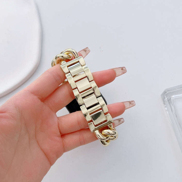Big Denim Chain Metal Watch Band For Apple Watch 9 41mm(Gold)