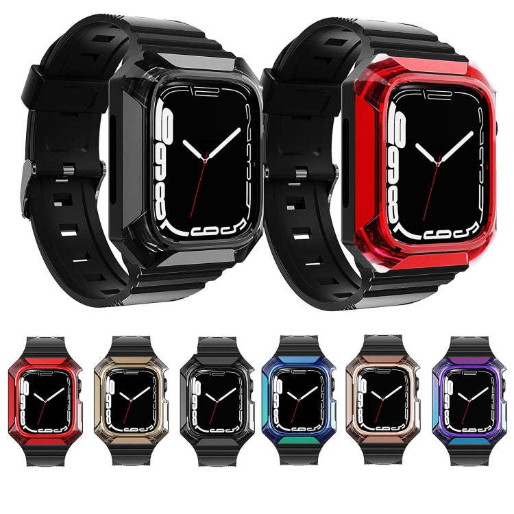Armor Case Integrated TPU Watch Band For Apple Watch 9 41mm(Purple)