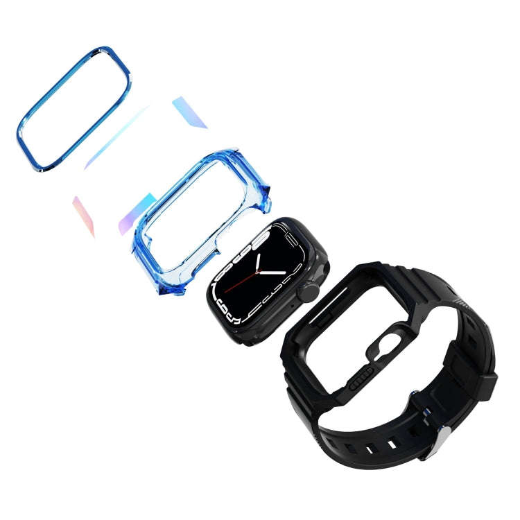 Armor Case Integrated TPU Watch Band For Apple Watch 9 41mm(Purple)