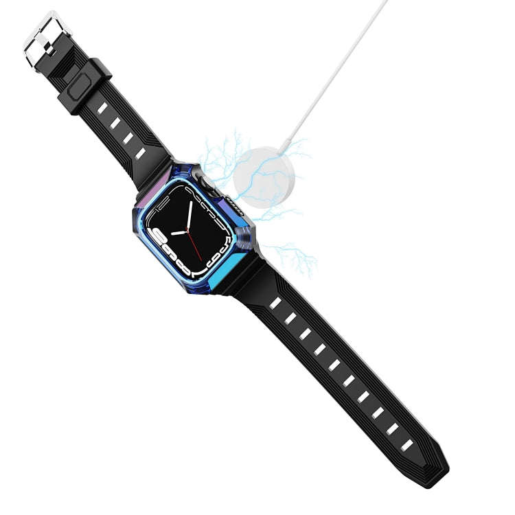 Armor Case Integrated TPU Watch Band For Apple Watch 9 41mm(Purple)