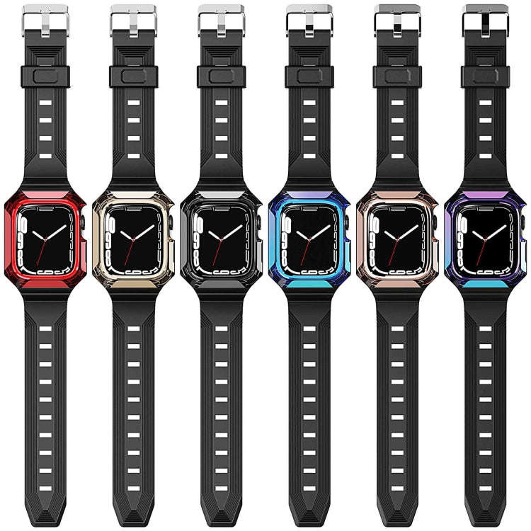 Armor Case Integrated TPU Watch Band For Apple Watch 9 41mm(Purple)